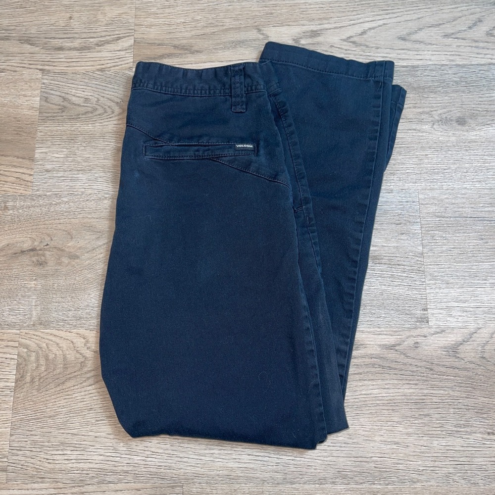 Volcom Mens Frickin Modern Stretch Chino Pants Size 30 Navy Blue Skate Trousers